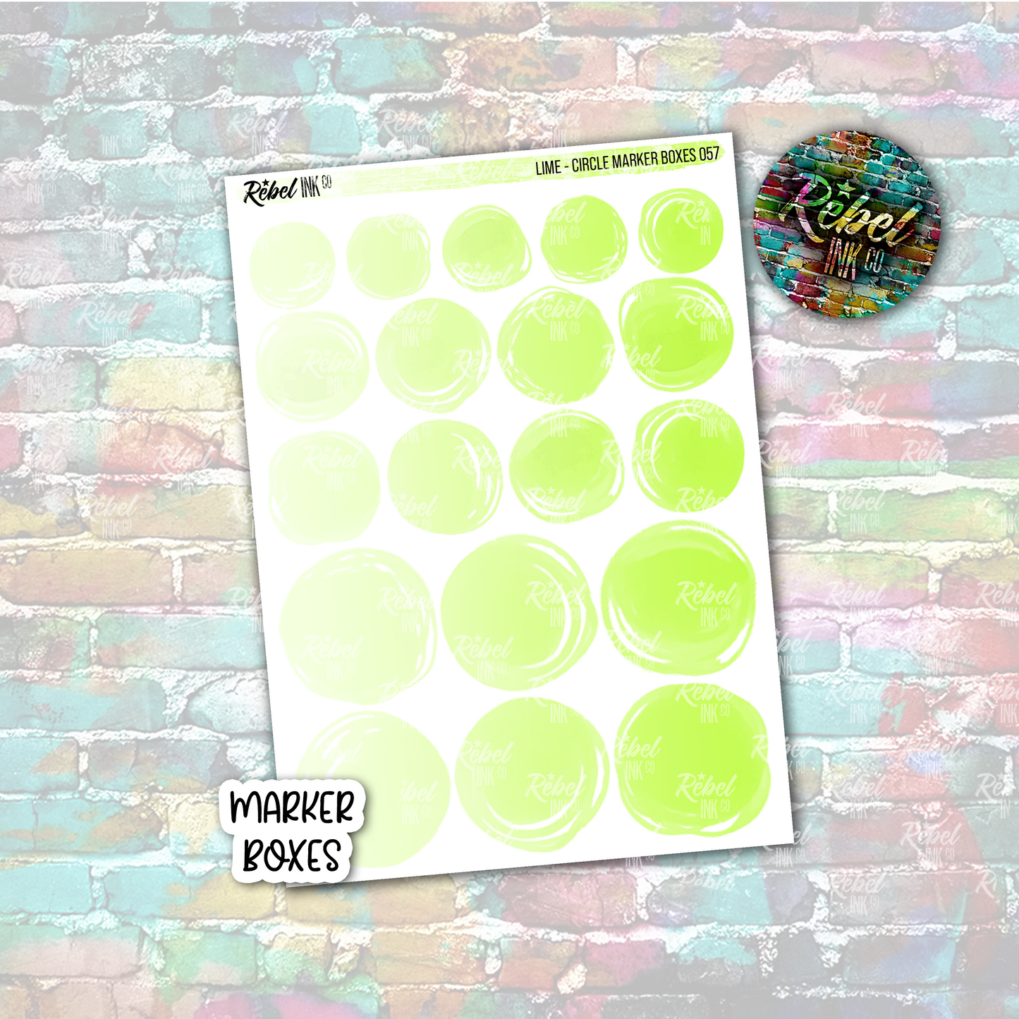 Lime - Marker Circle Boxes