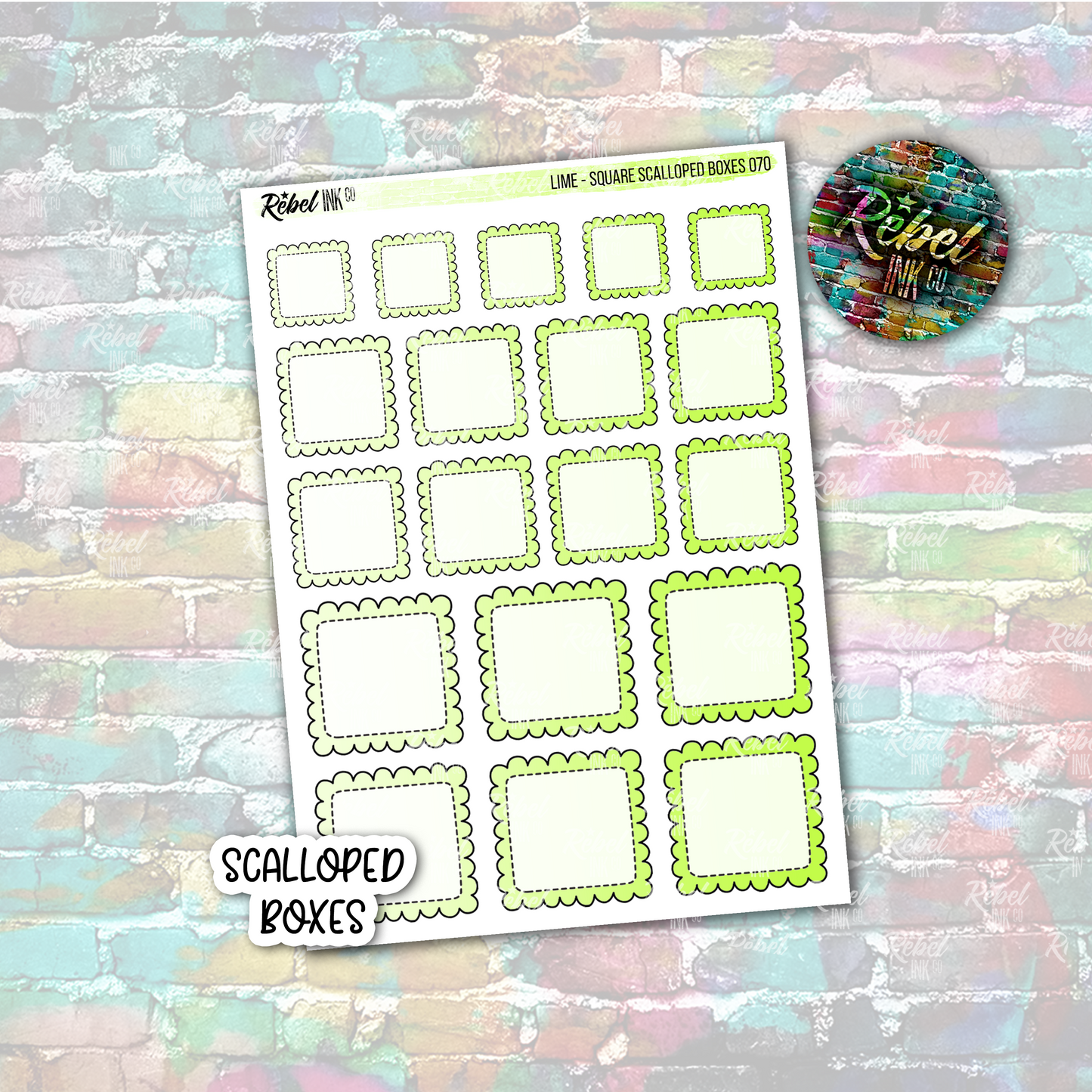 Lime - Scalloped Square Boxes