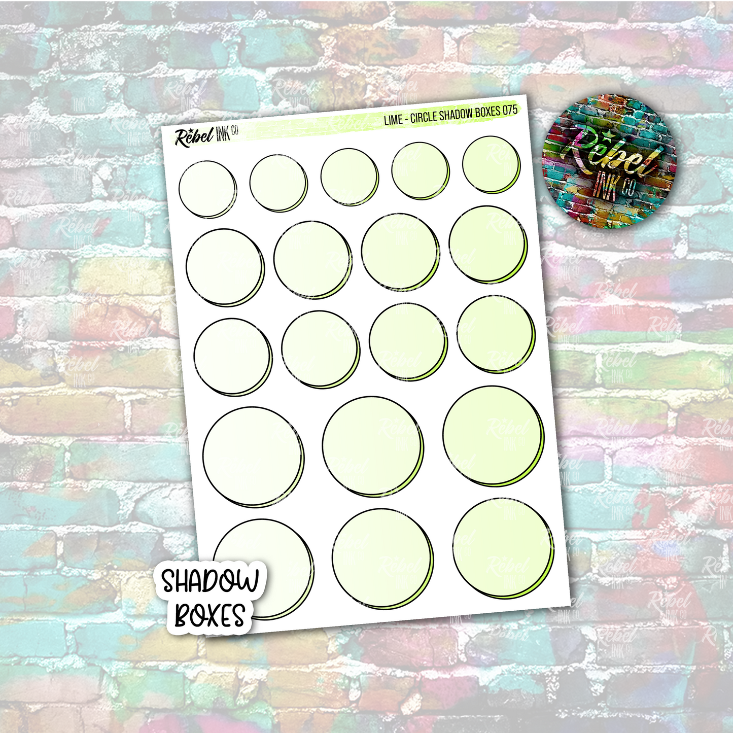 Lime - Shadow Circle Boxes