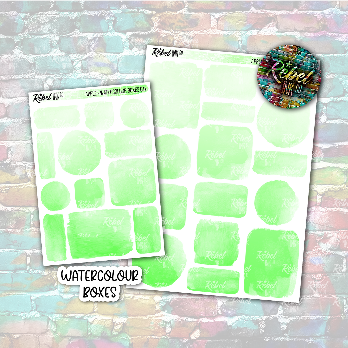 Apple - Watercolour Boxes Multi