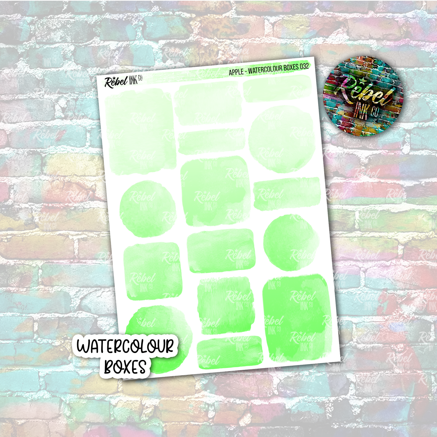 Apple - Watercolour Boxes Multi