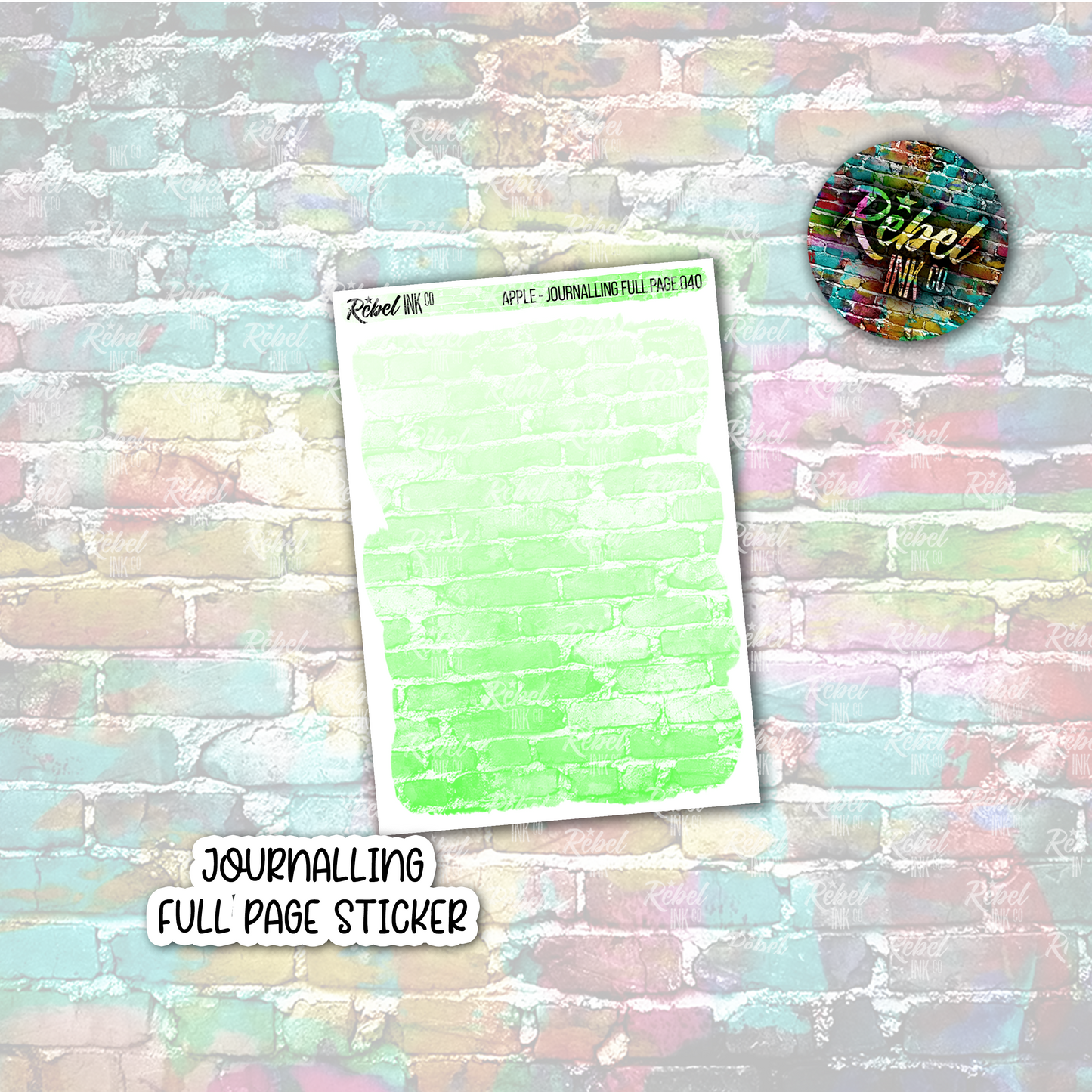 Apple - Journalling Full Page Sticker