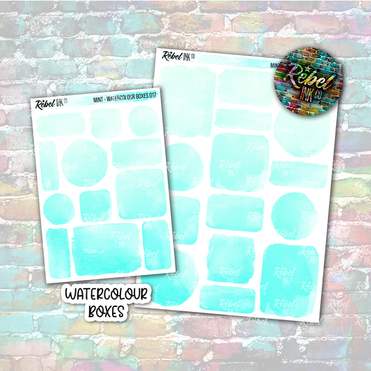 Mint - Watercolour Boxes Multi