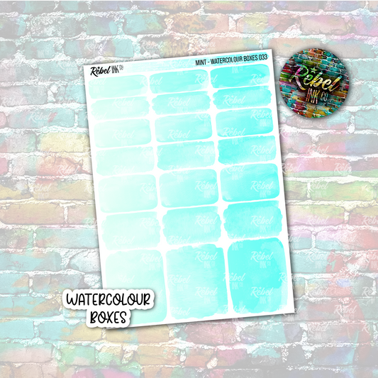 Mint - Watercolour Boxes Standard Vertical