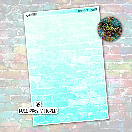 Mint - A5 Full Page Sticker