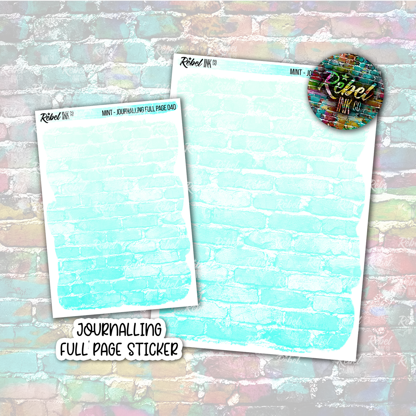 Mint - Journalling Full Page Sticker