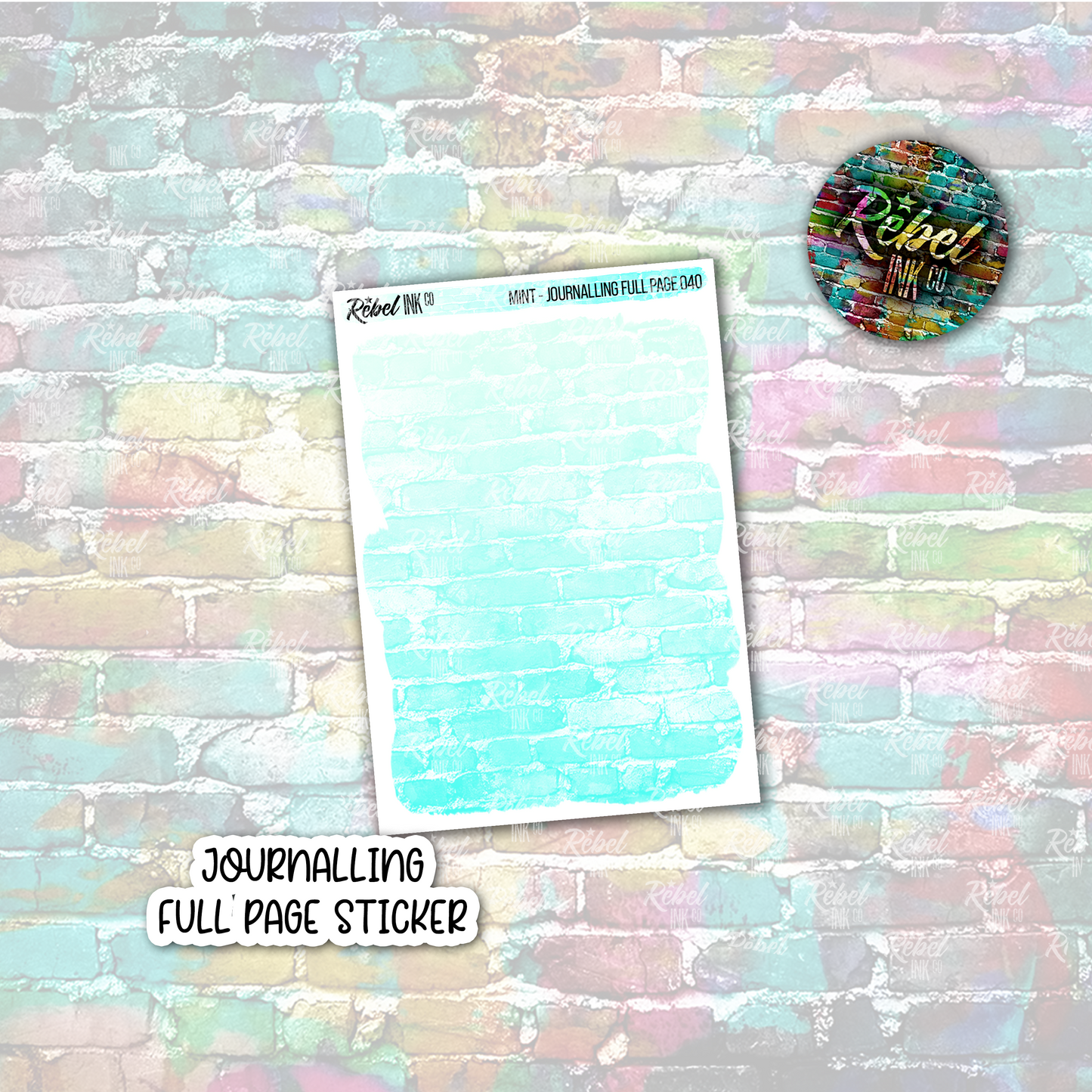 Mint - Journalling Full Page Sticker