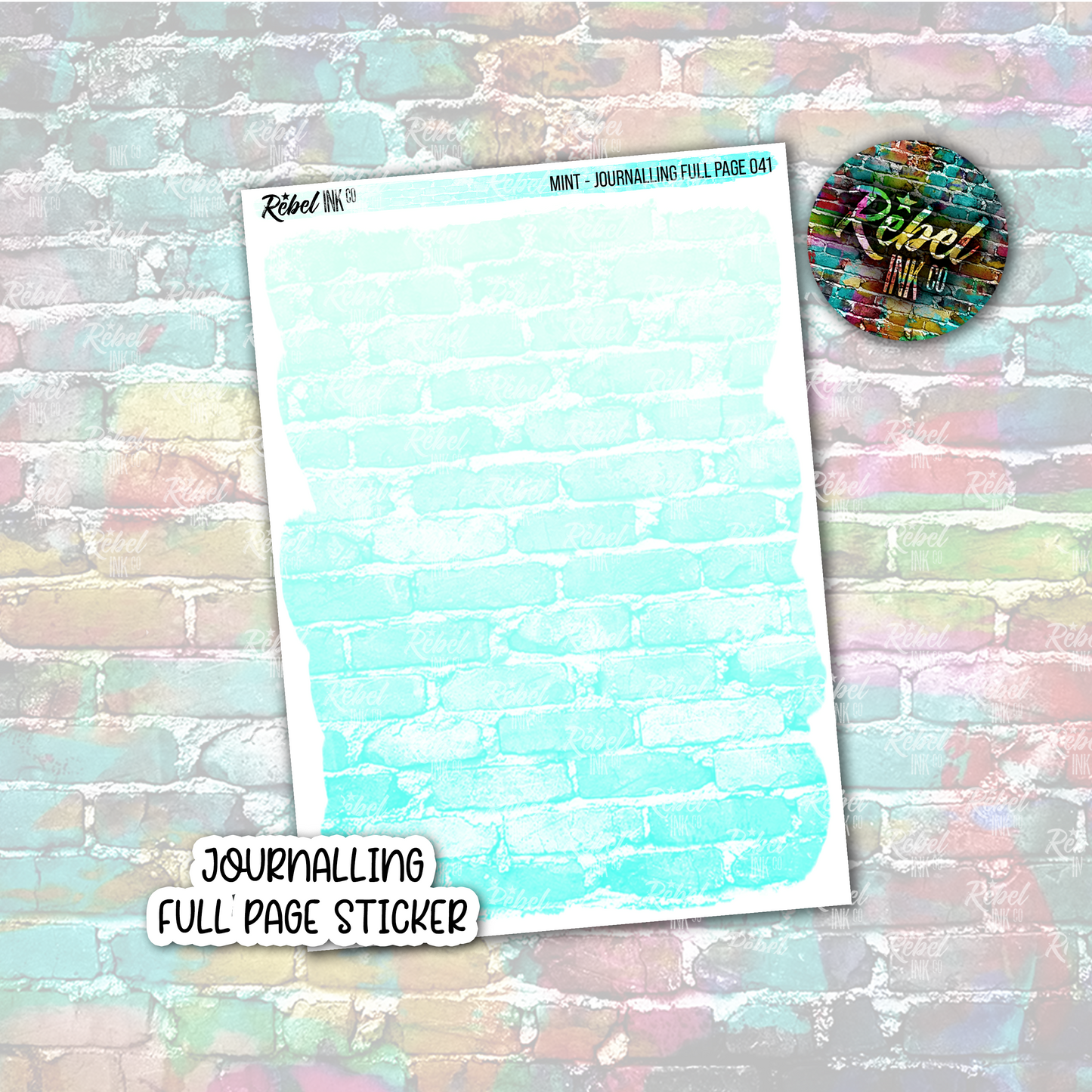 Mint - Journalling Full Page Sticker