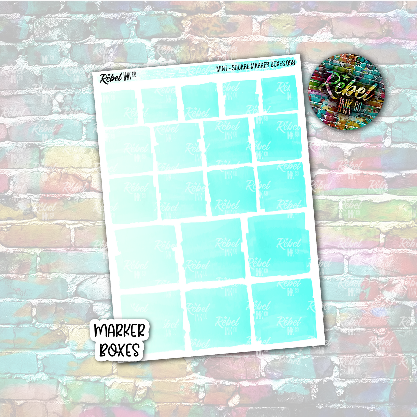 Mint - Marker Square Boxes