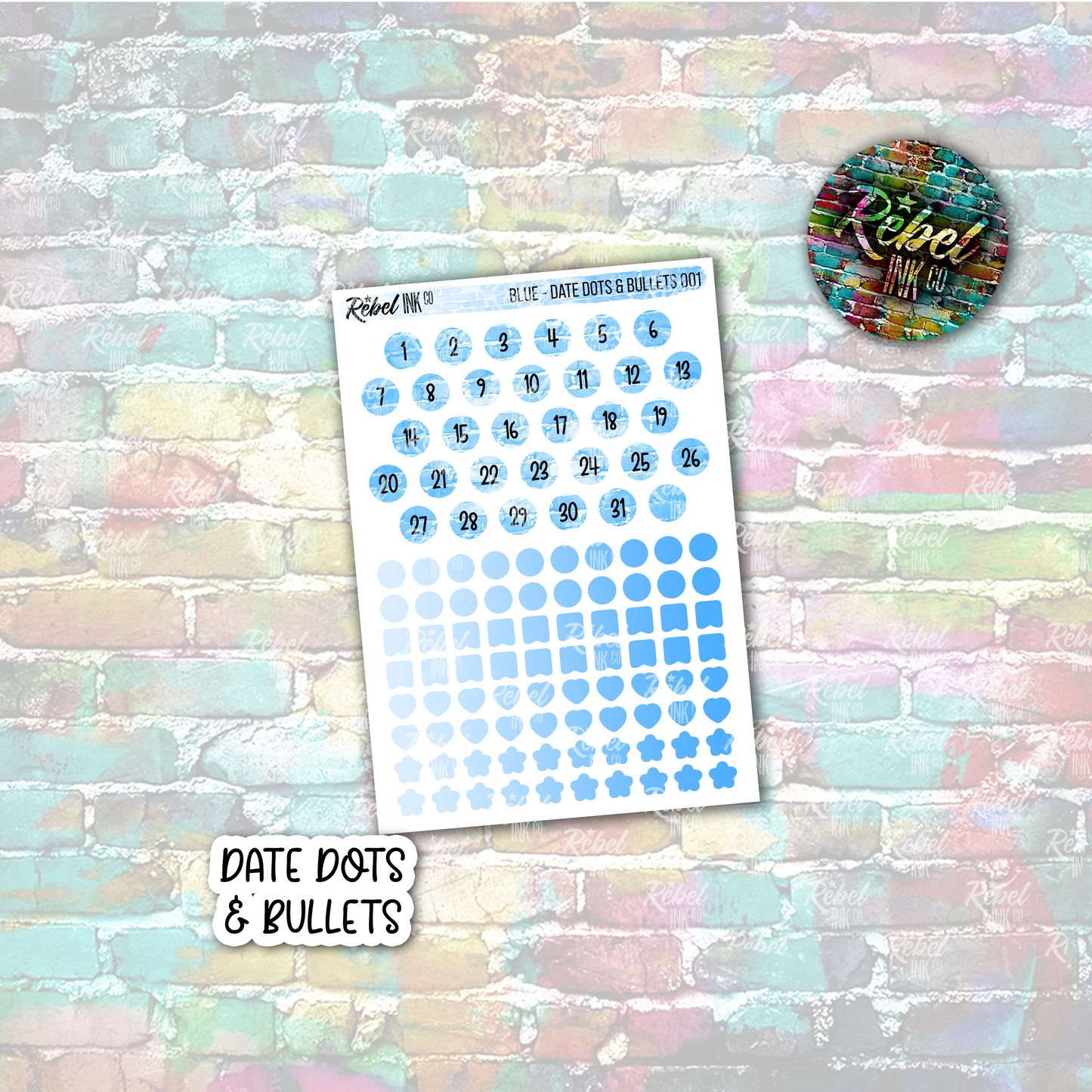 Blue - Date Dots & Bullets