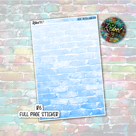 Blue - B6 Full Page Sticker