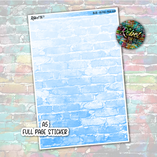 Blue - A5 Full Page Sticker
