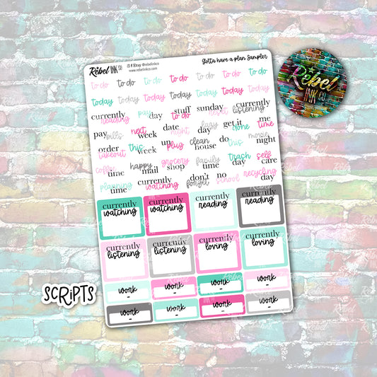 Gotta Have a Plan - Script Sampler