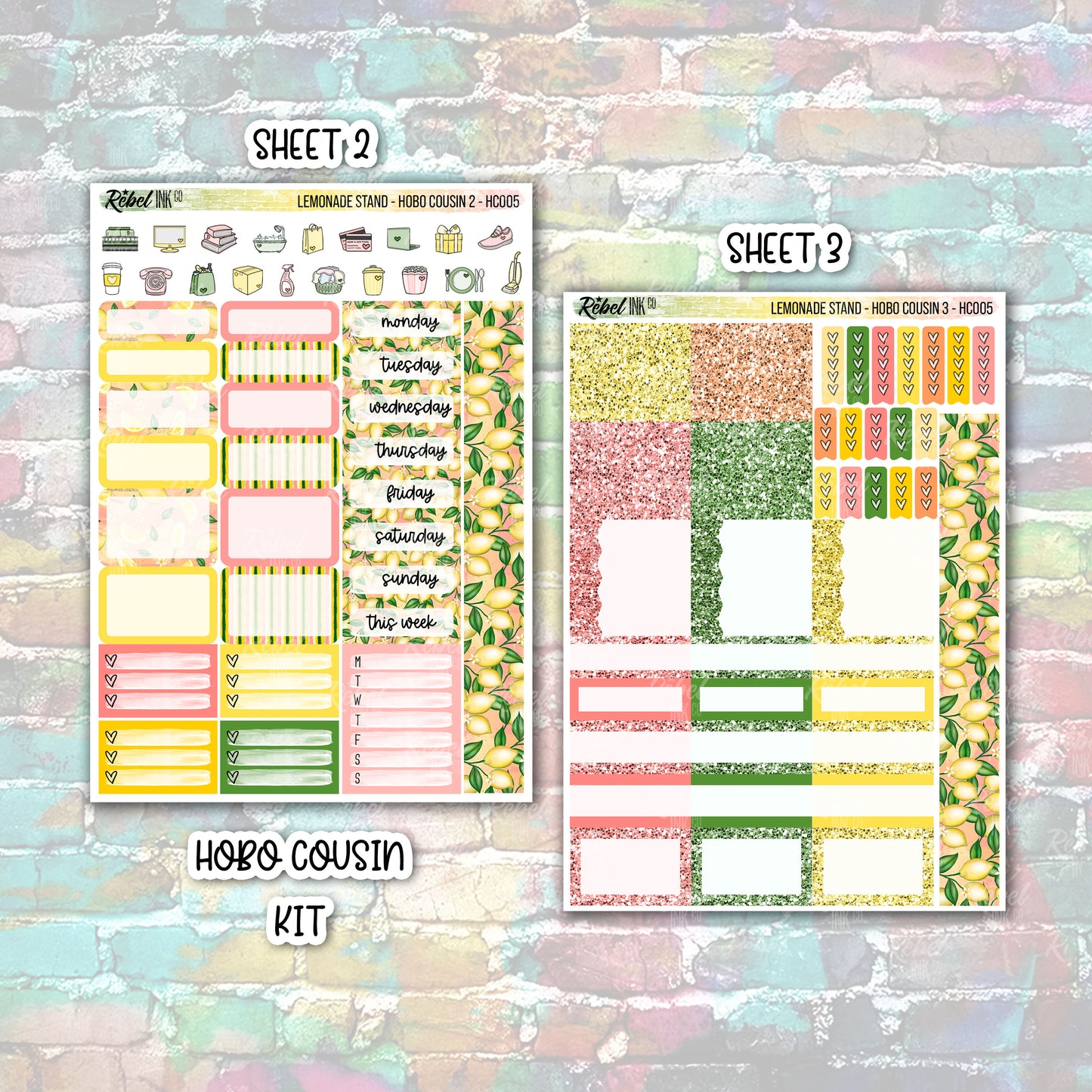 Lemonade Stand - Hobo Cousin Weekly Sticker Kit