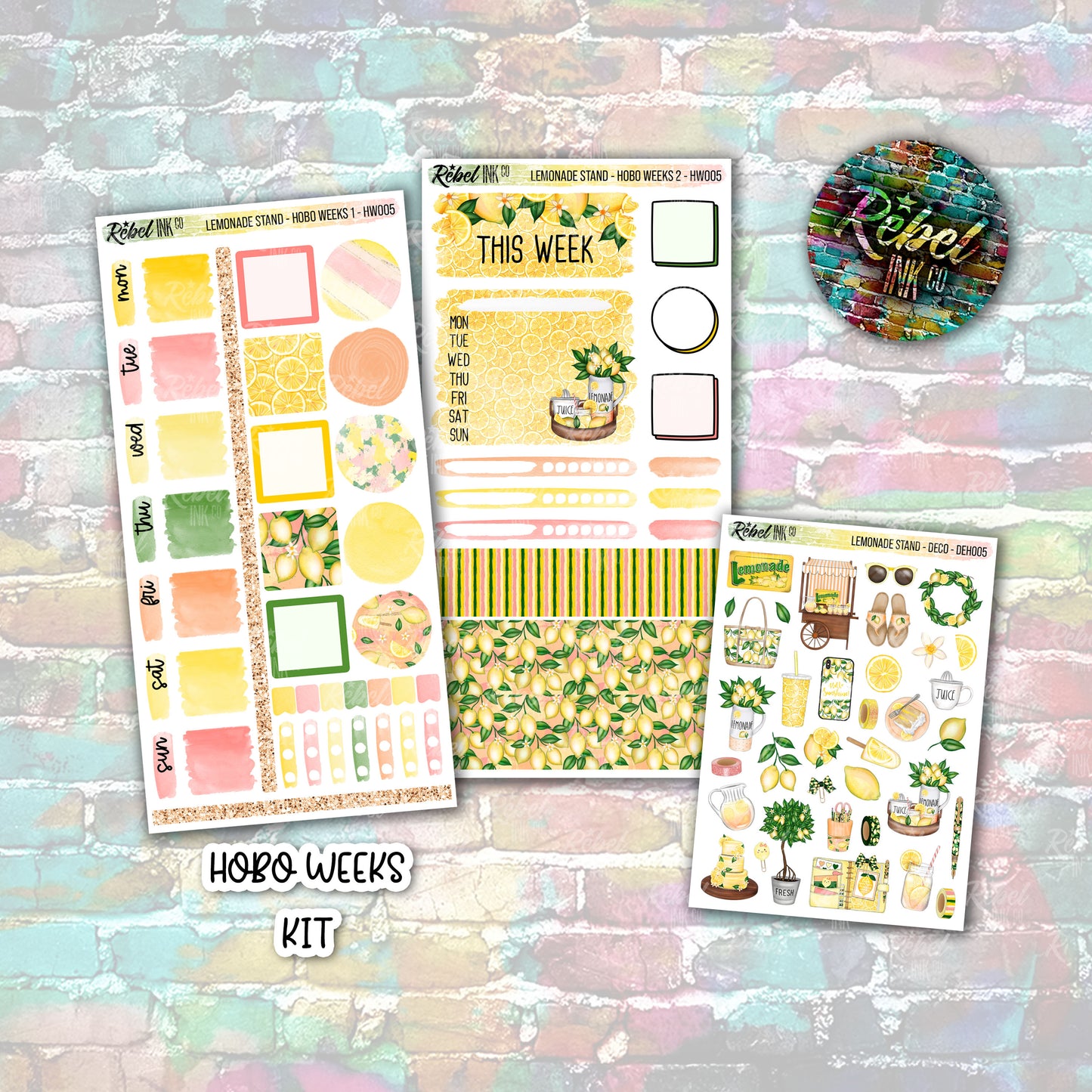 Lemonade Stand - Hobo Weeks Weekly Sticker Kit