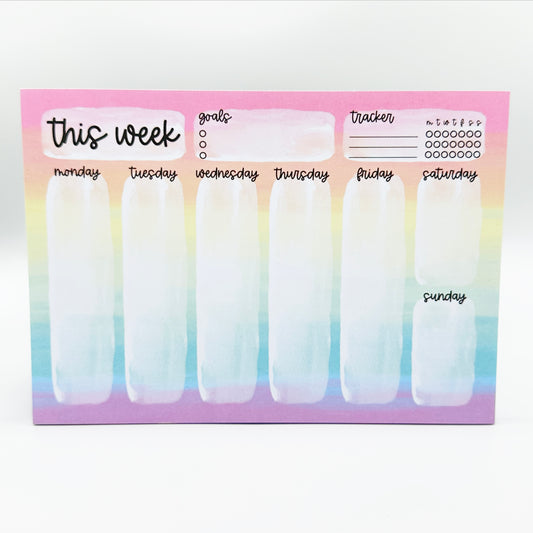 A5 Rainbow Ombre 'This Week' Notepad
