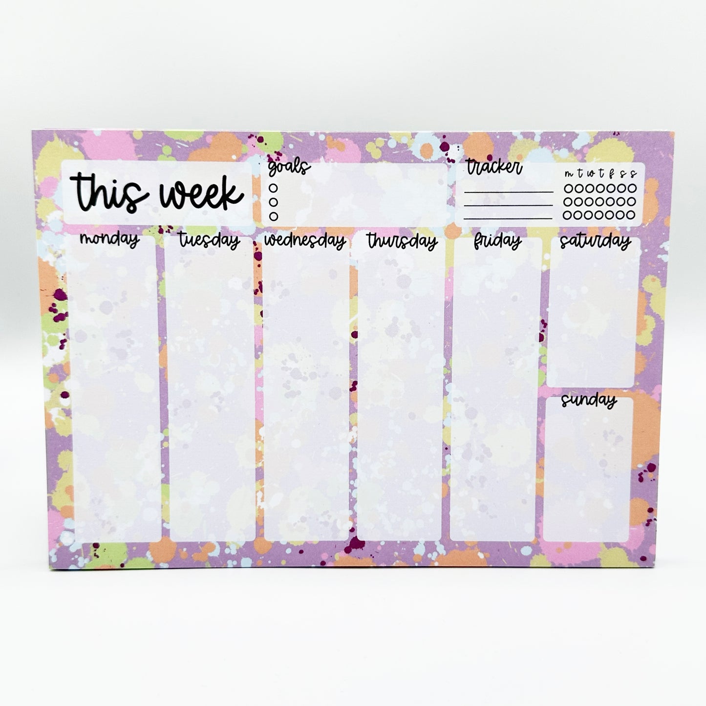 A5 Rainbow Splatter 'This Week' Notepad