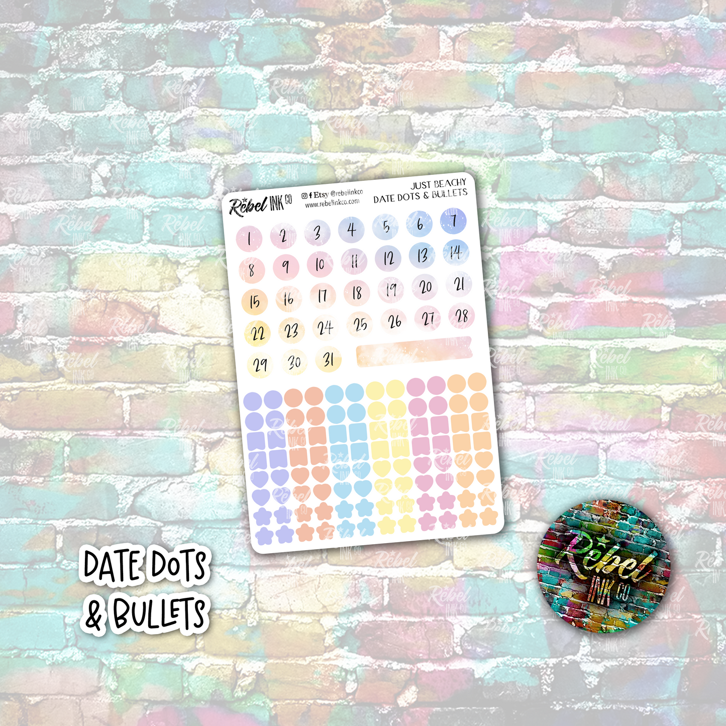 Just Beachy - Date Dots & Bullets