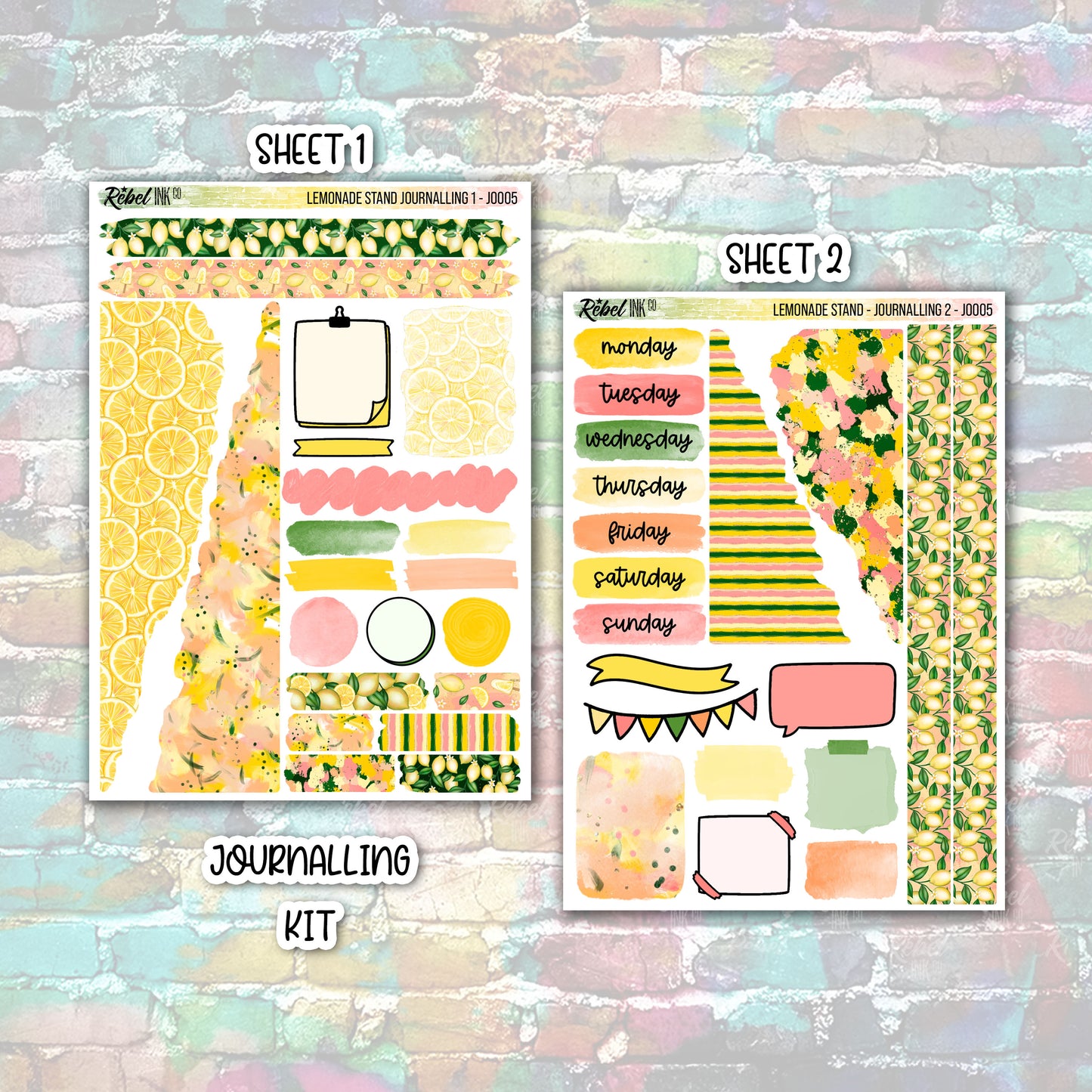 Lemonade Stand - Journalling Sticker Kit