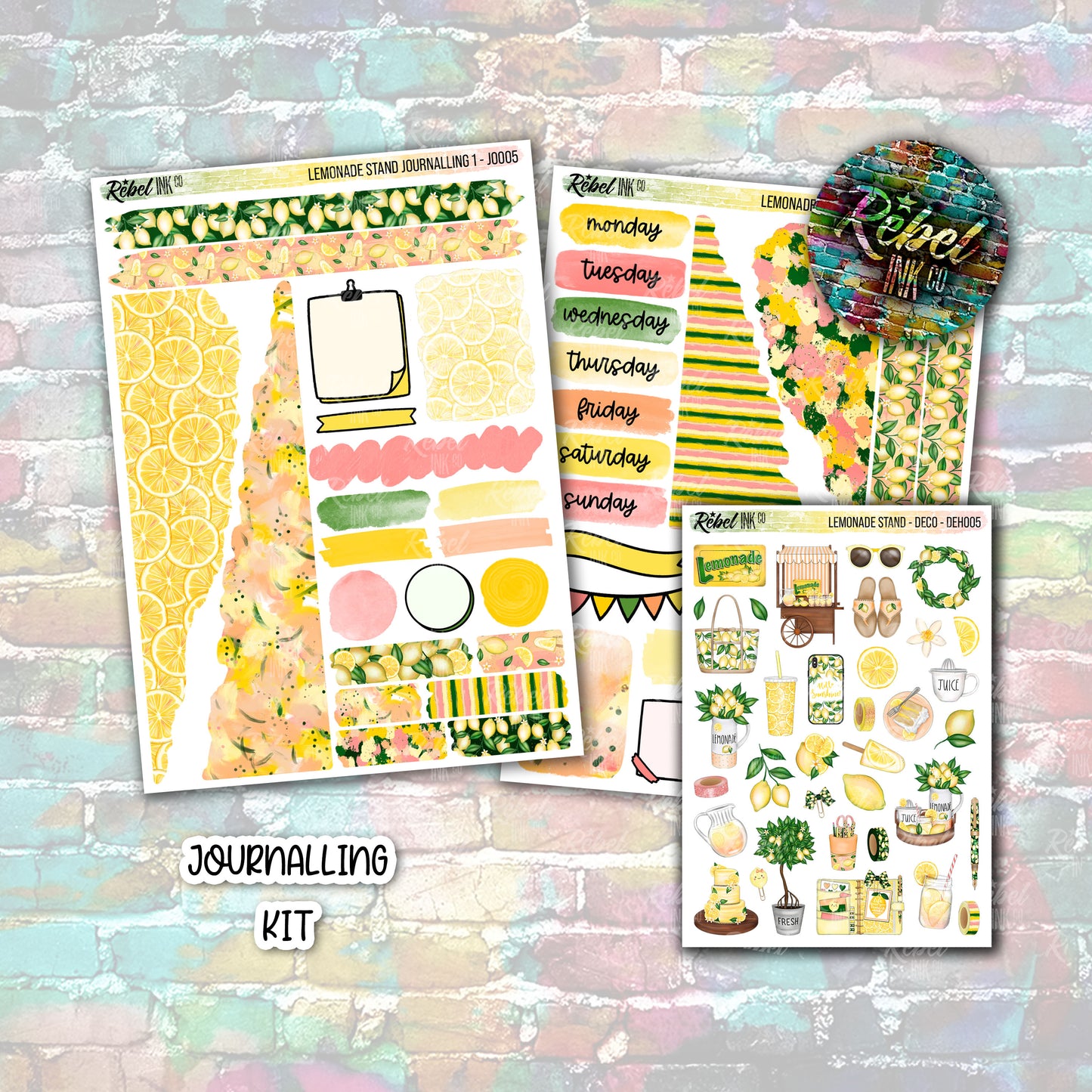 Lemonade Stand - Journalling Sticker Kit