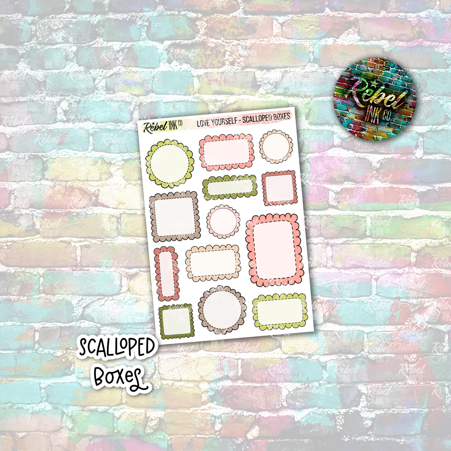 Love Yourself - Scalloped Boxes Small