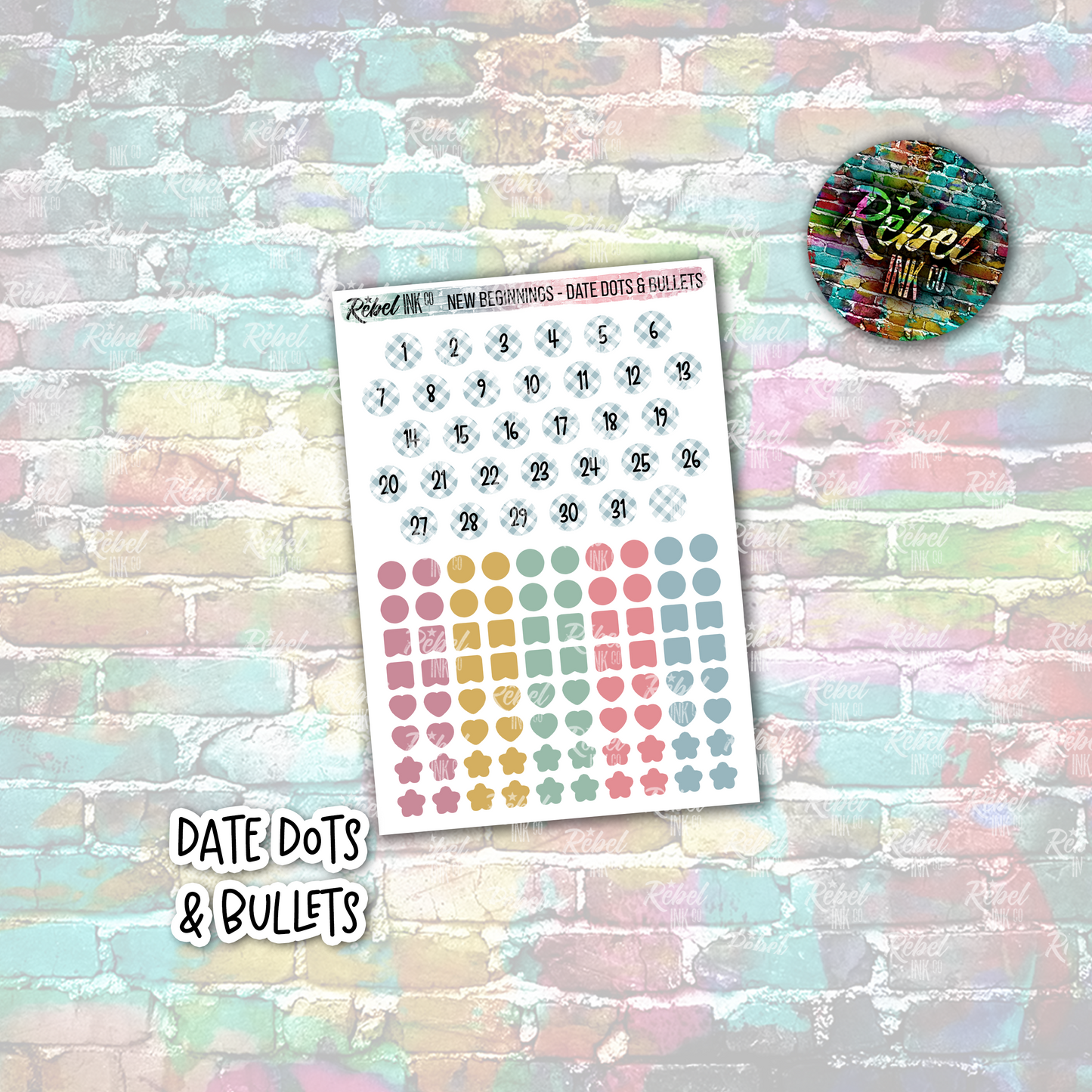 New Beginnings - Date Dots & Bullets