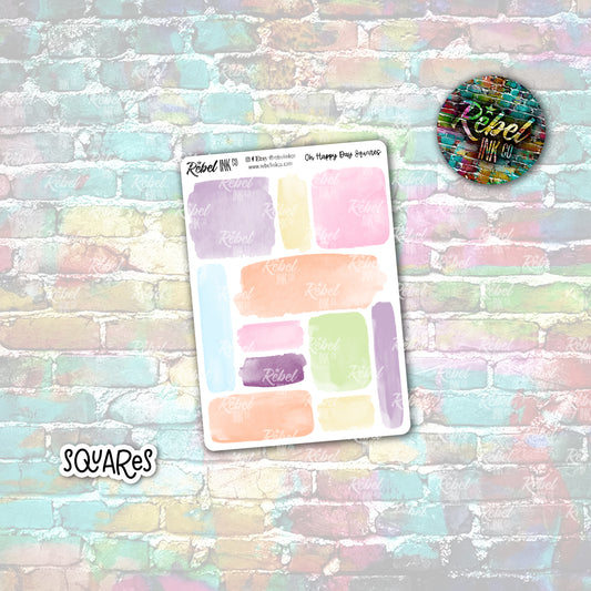 Oh Happy Day - Watercolour Squares