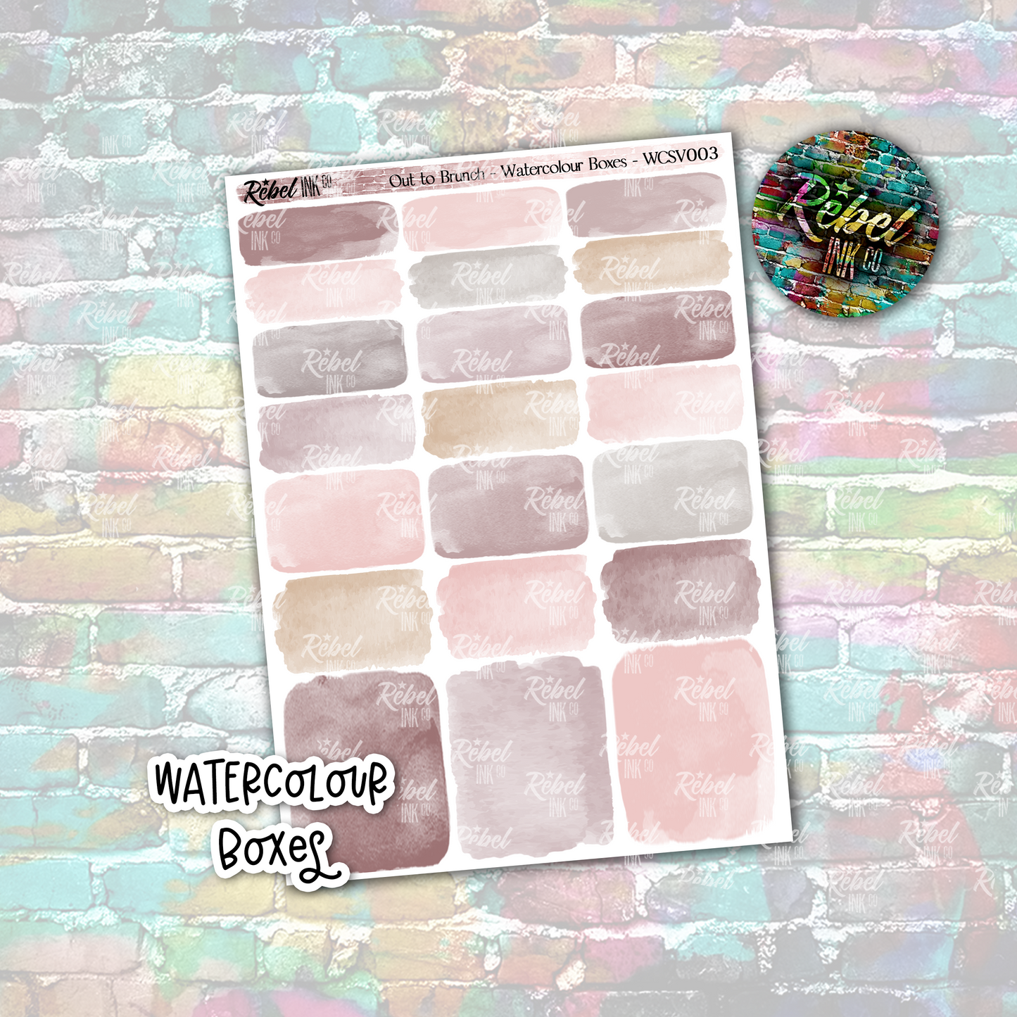 Out to Brunch - Watercolour Boxes Standard Vertical