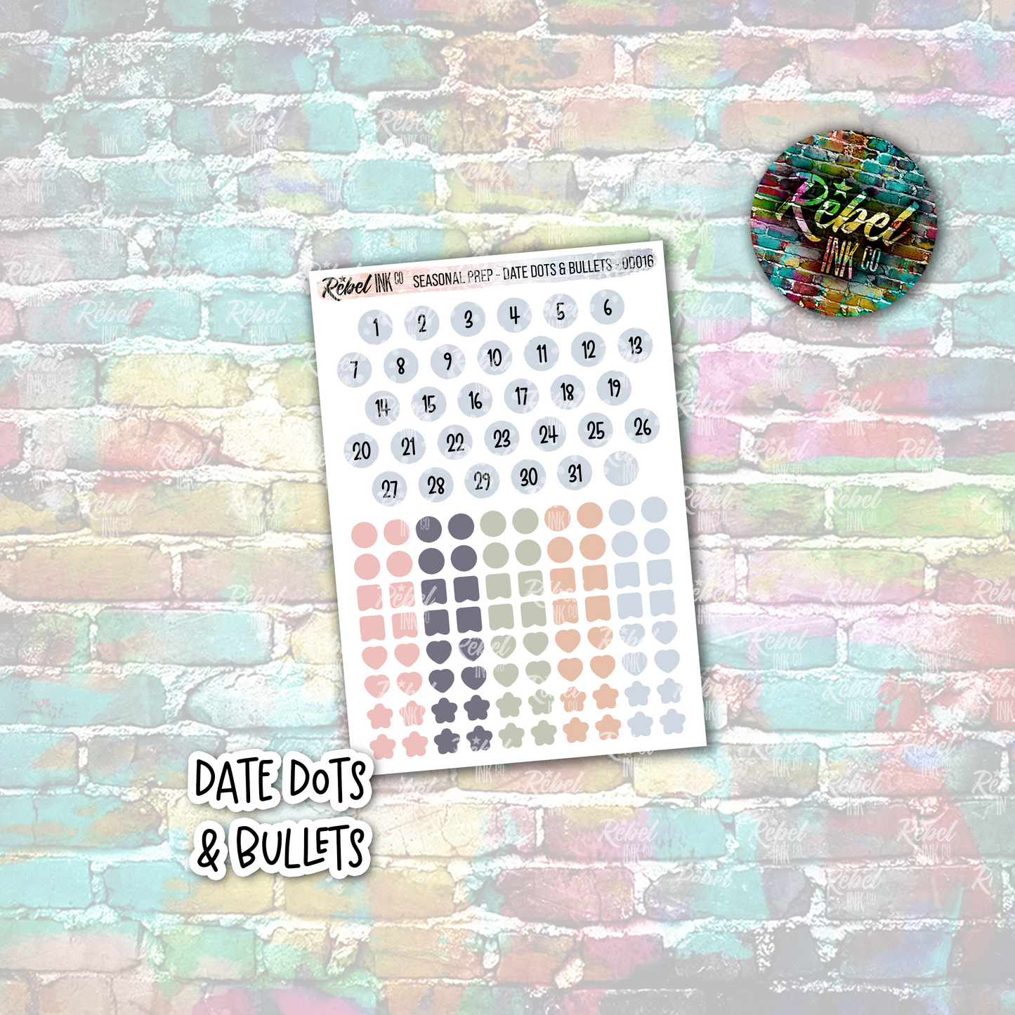 Seasonal Prep - Date Dots & Bullets