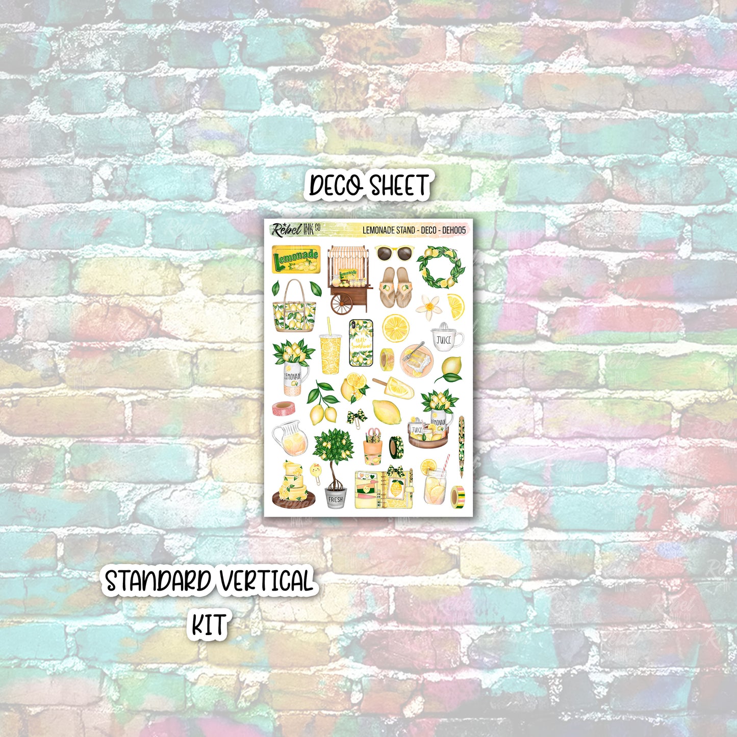 Lemonade Stand - Standard Vertical Planner Sticker Kit