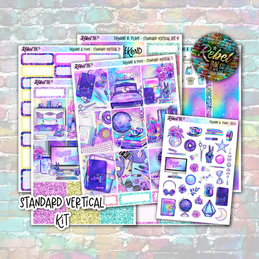 Dreams & Plans - Standard Vertical Planner Sticker Kit