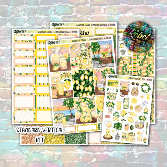 Lemonade Stand - Standard Vertical Planner Sticker Kit
