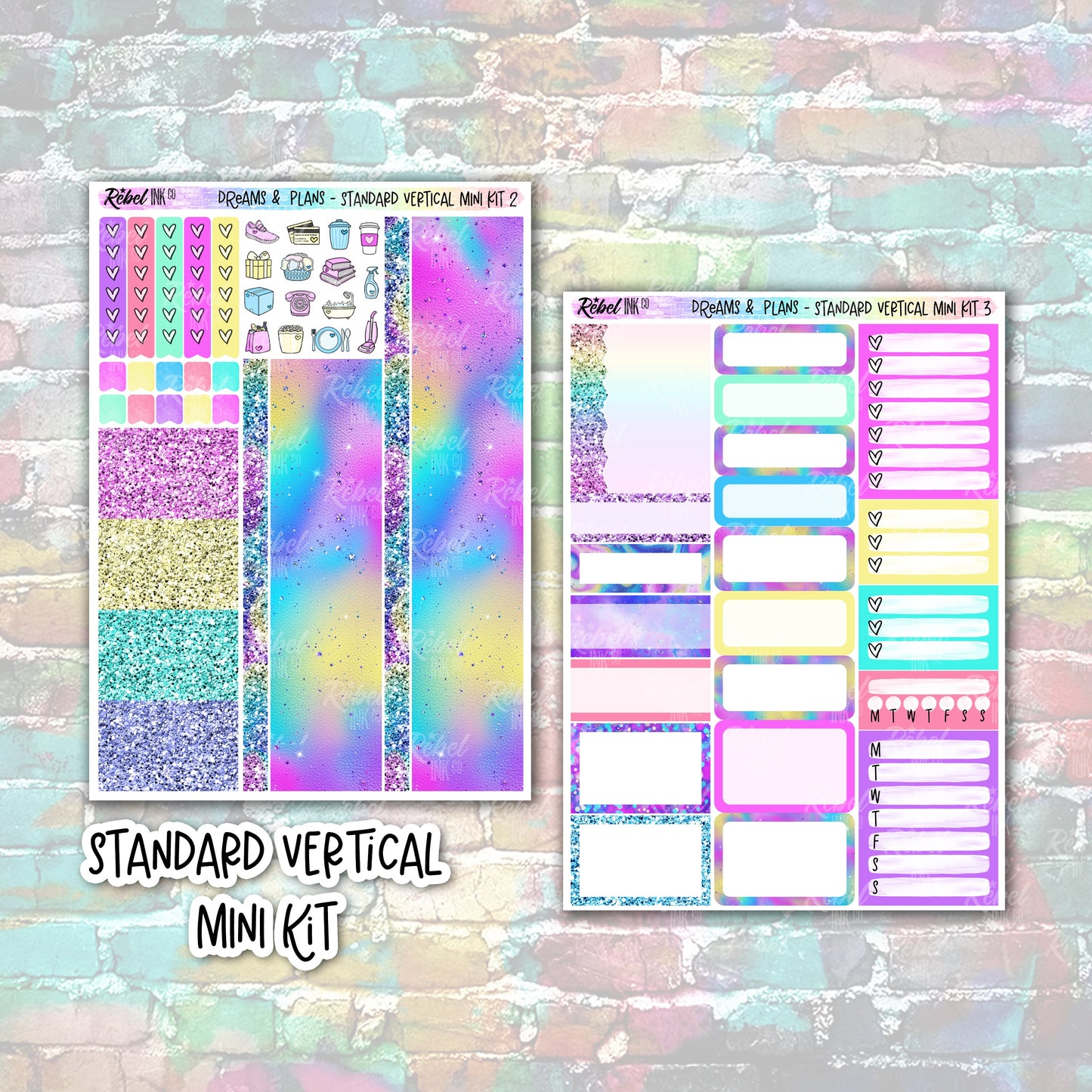 Dreams & Plans - Standard Vertical Planner Mini Sticker Kit