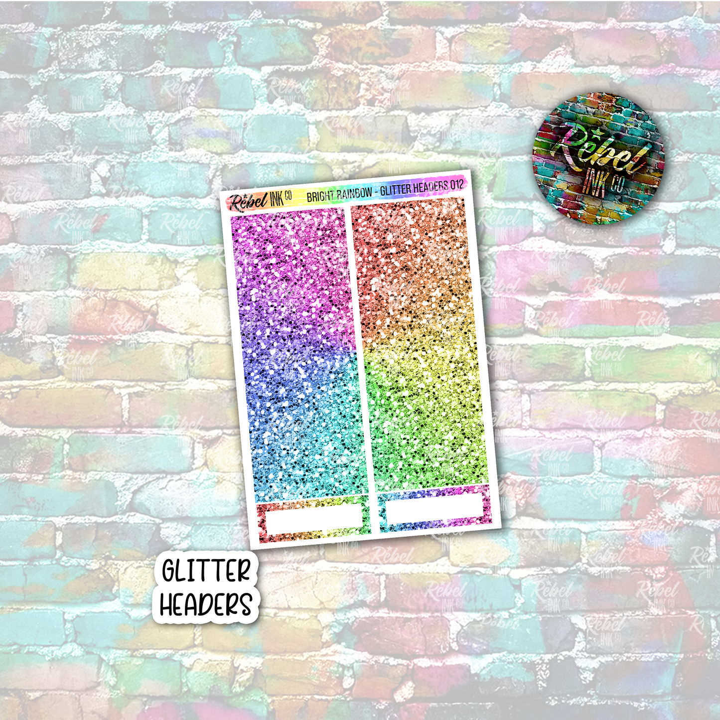 Bright Rainbow - Glitter Headers
