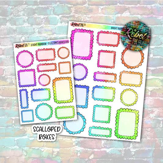 Bright Rainbow - Scalloped Boxes Multi