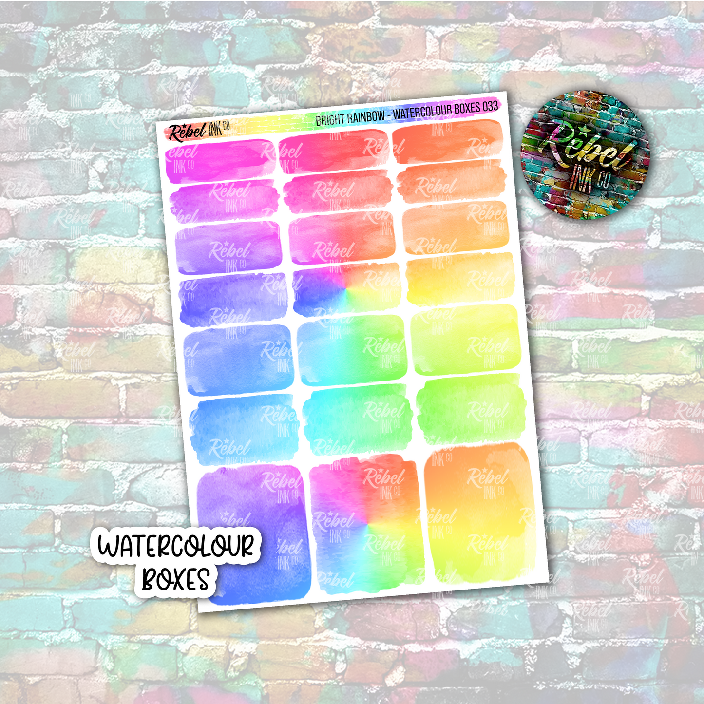Bright Rainbow - Watercolour Boxes Standard Vertical