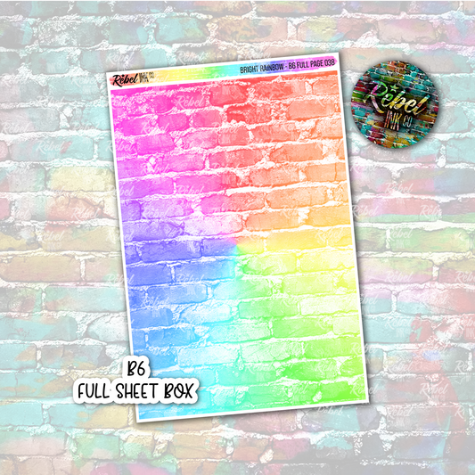 Bright Rainbow - B6 Full Page Sticker