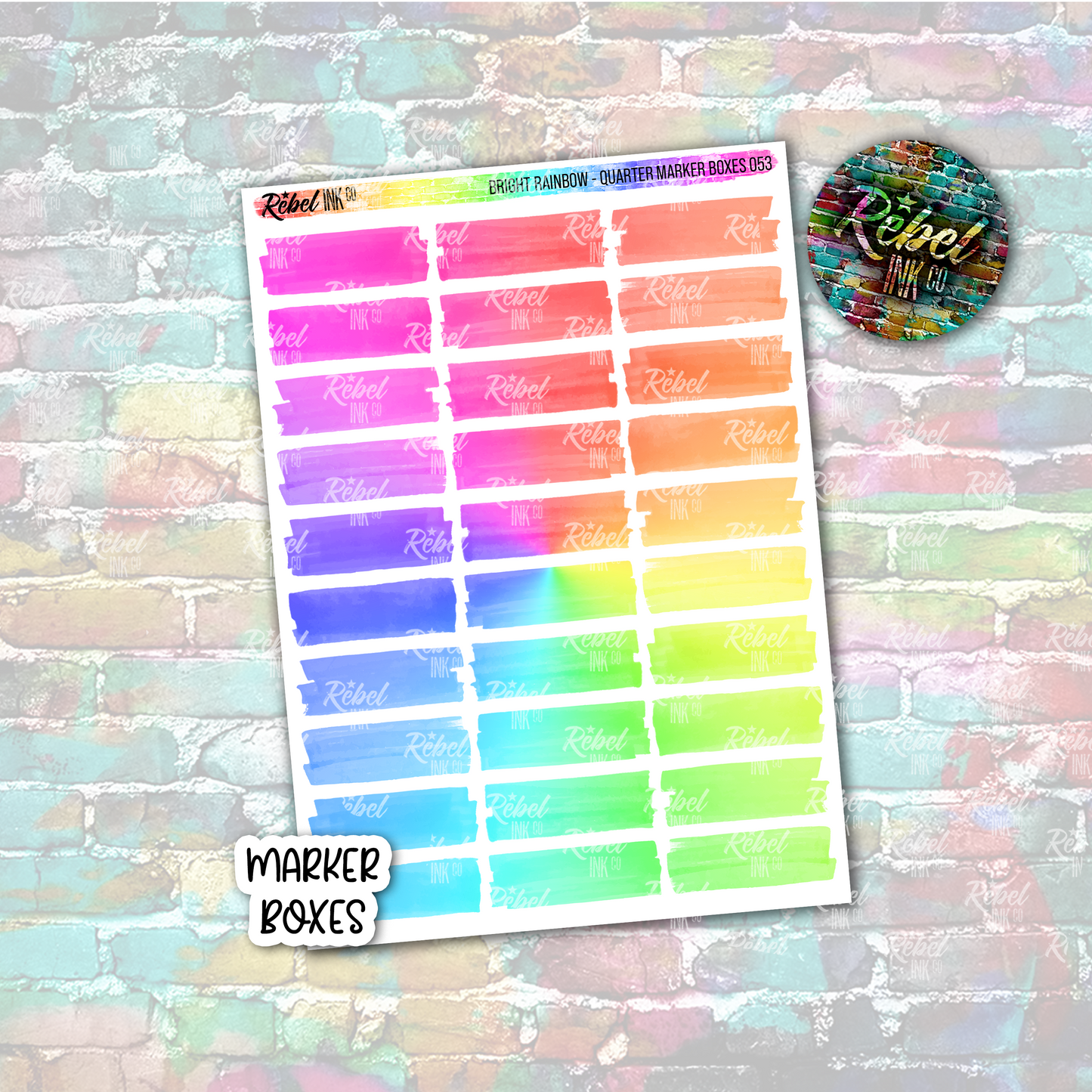 Bright Rainbow - Marker Third Boxes