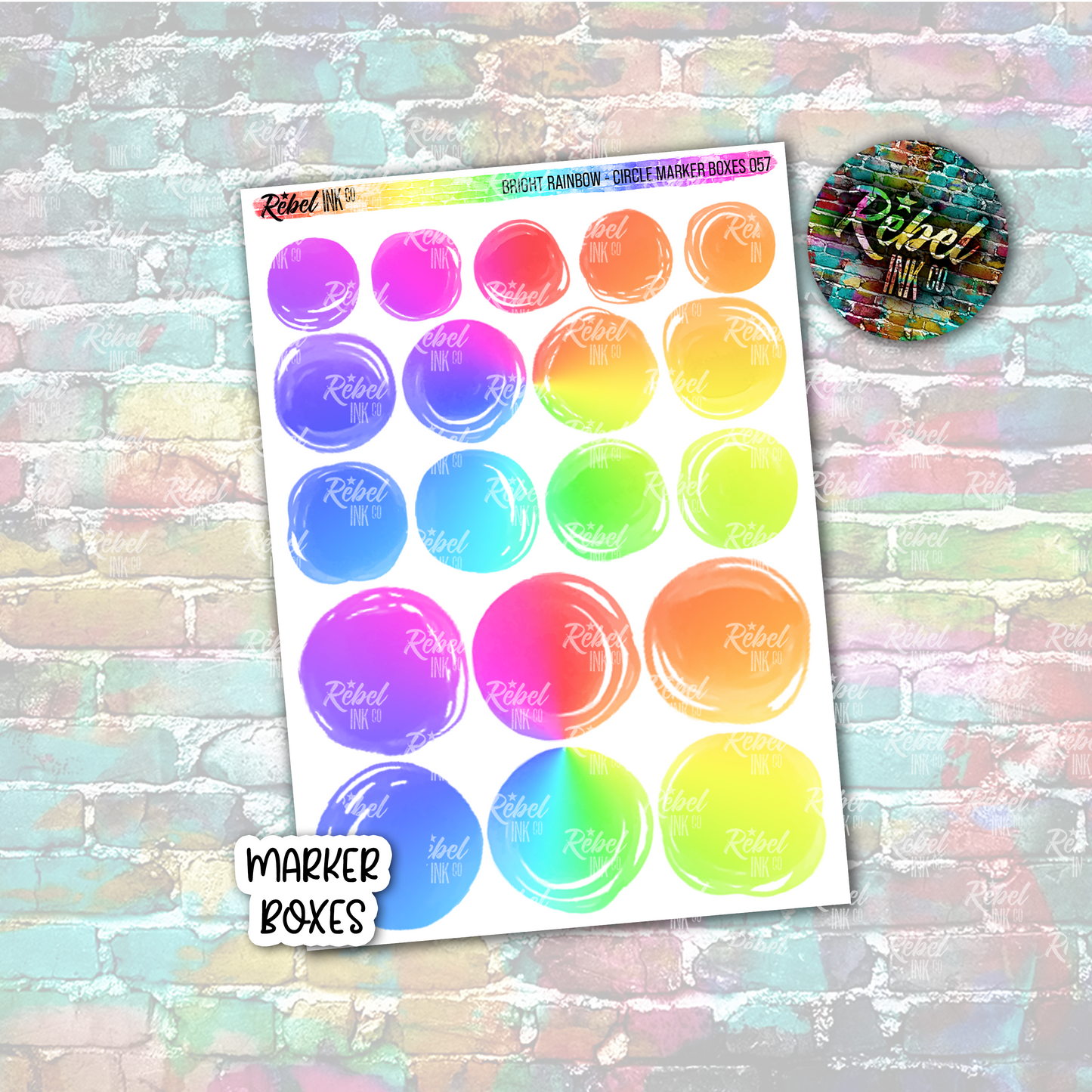 Bright Rainbow - Marker Circle Boxes