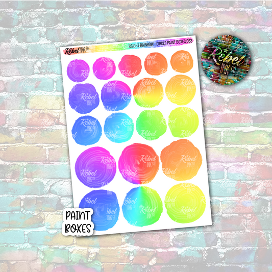 Bright Rainbow - Paint Circle Boxes