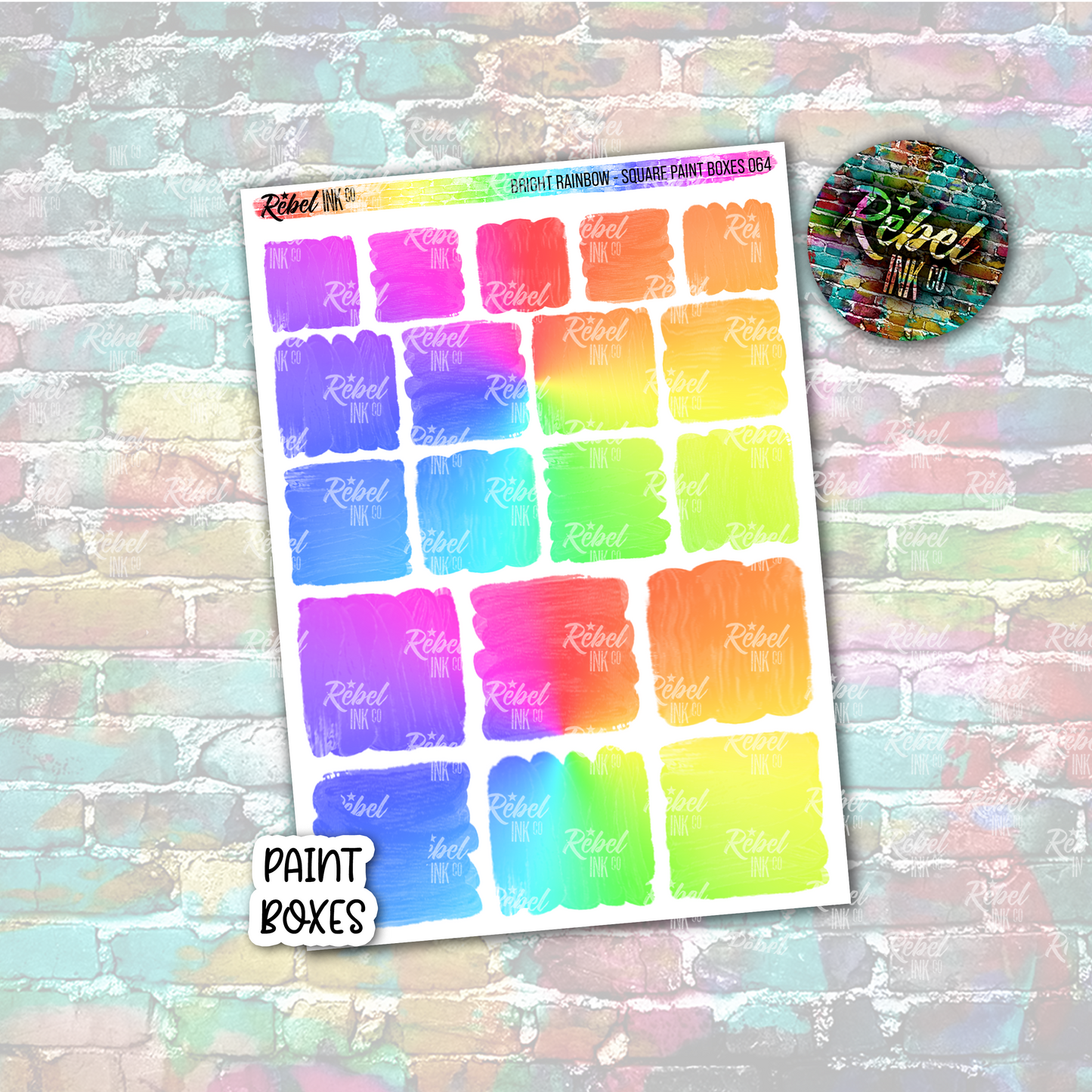 Bright Rainbow - Paint Square Boxes