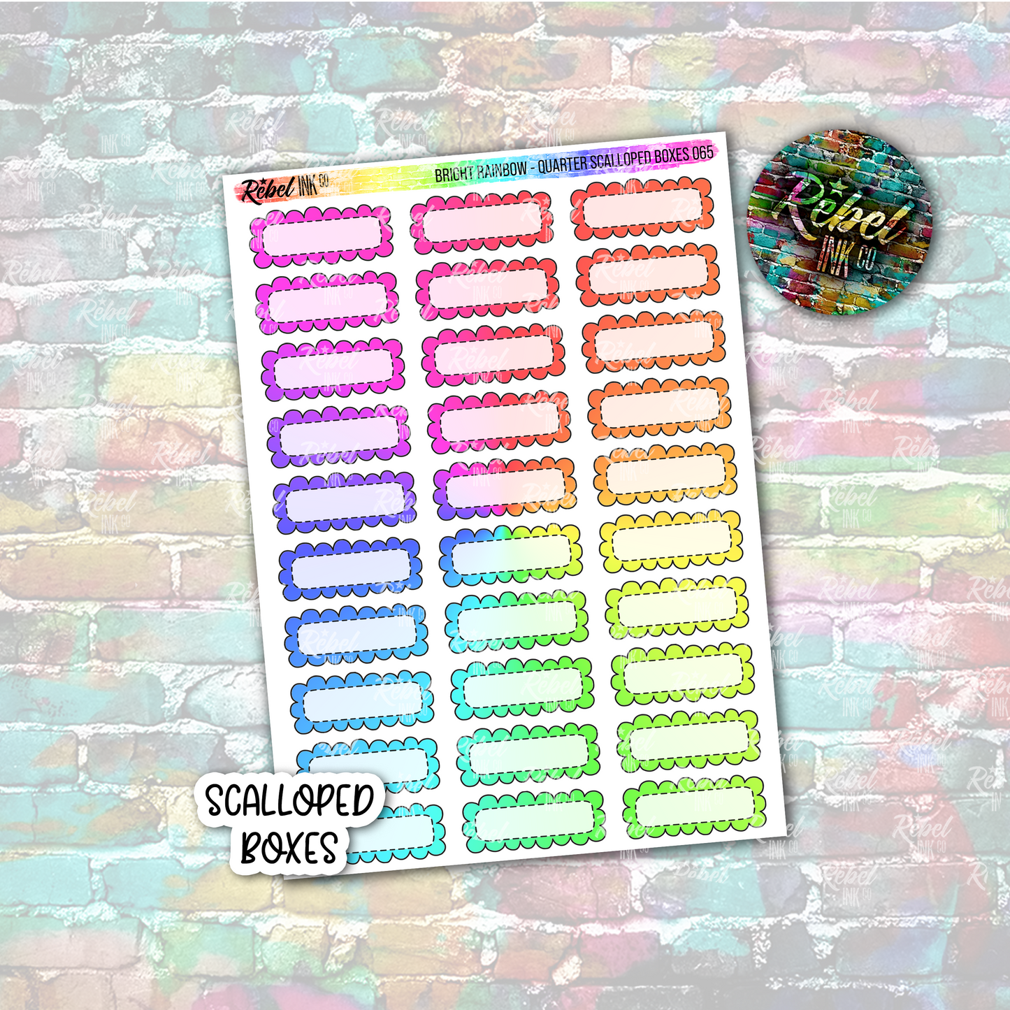 Bright Rainbow - Scalloped Quarter Boxes