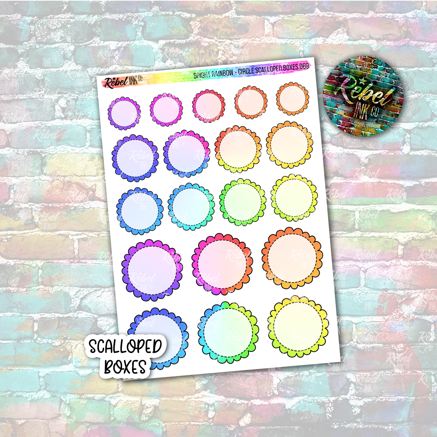 Bright Rainbow - Scalloped Circle Boxes