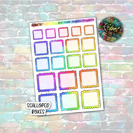 Bright Rainbow - Scalloped Square Boxes