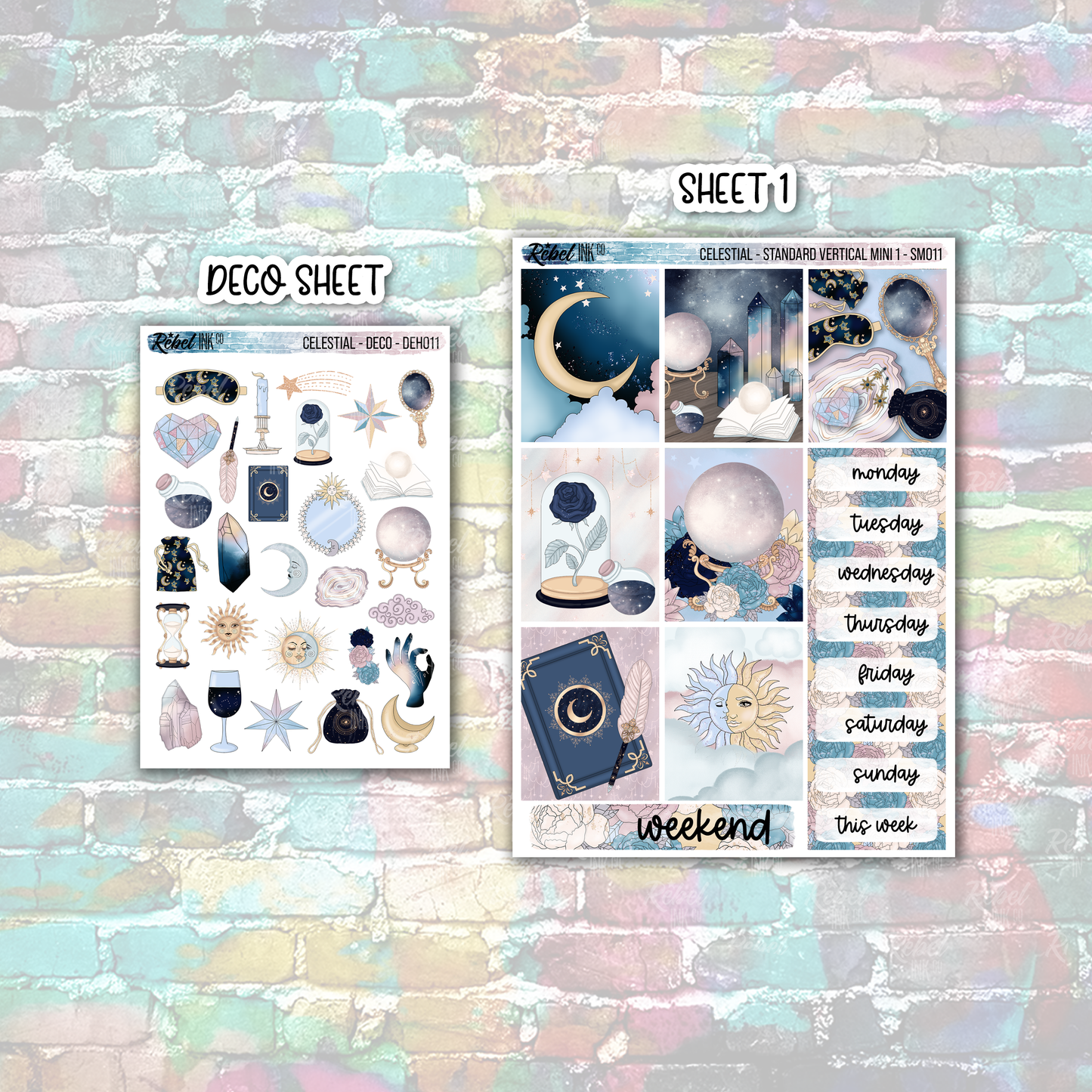 Celestial - Standard Vertical Planner Mini Sticker Kit