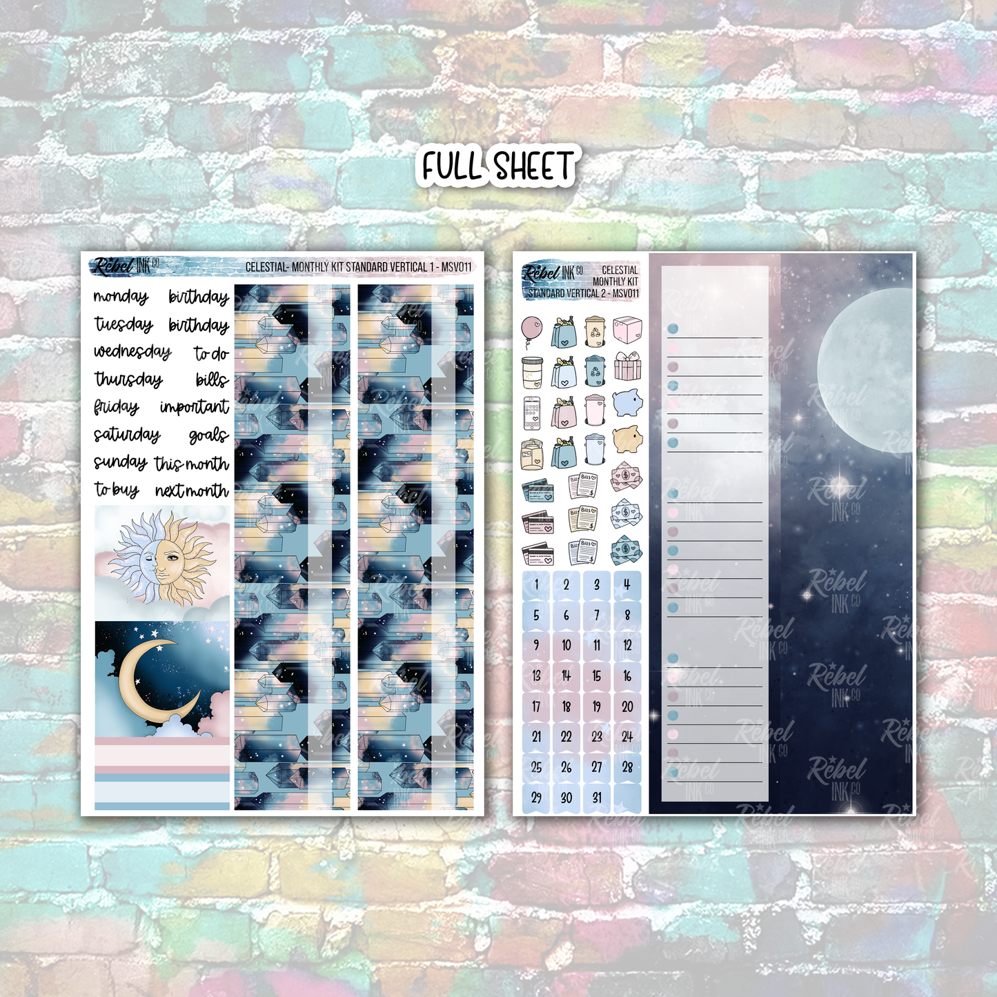 Celestial - Standard Vertical Monthly Kit