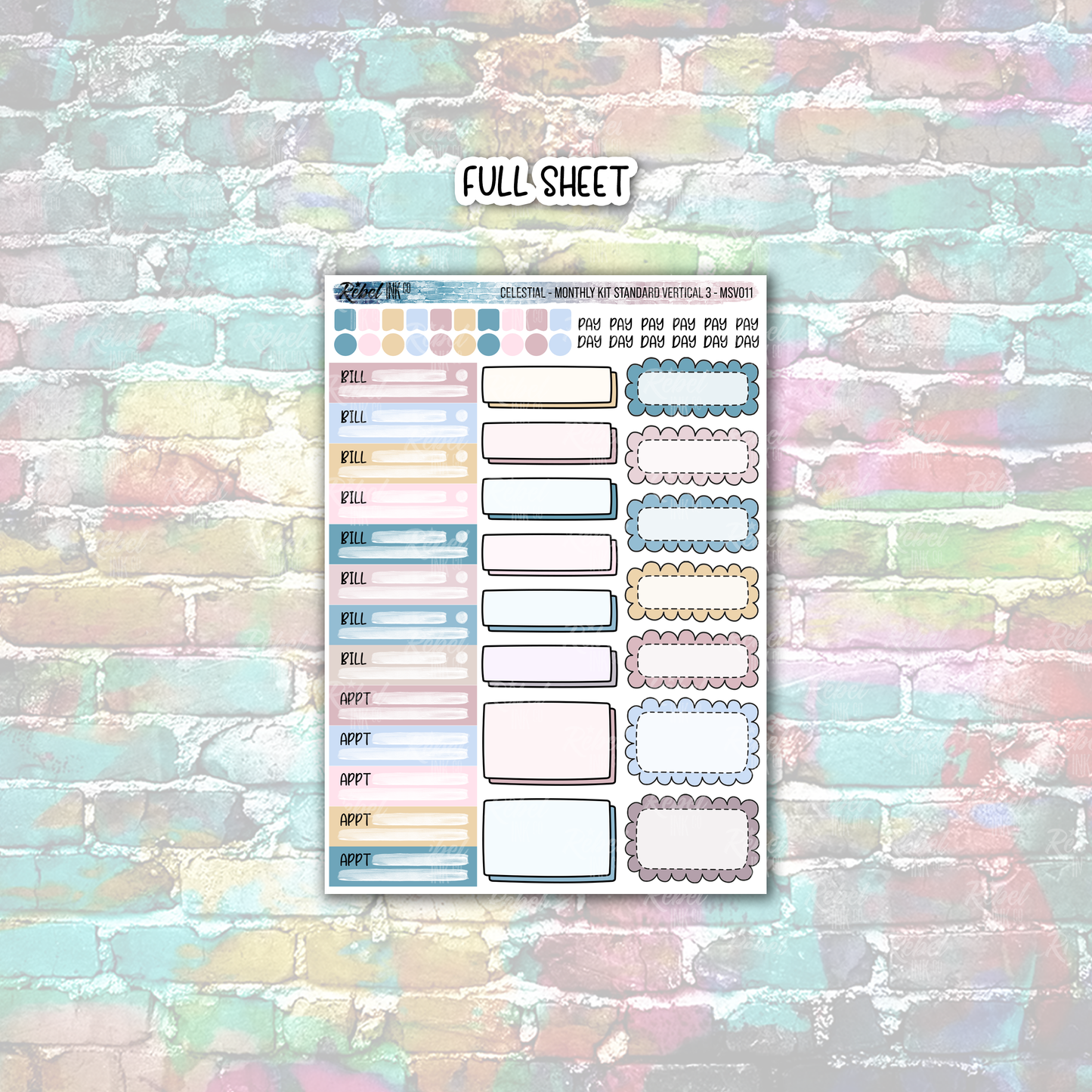 Celestial - Standard Vertical Monthly Kit