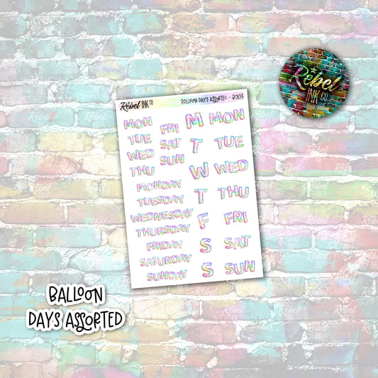 Iridescent Balloon Day Assorted Stickers