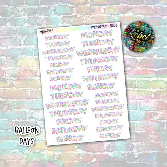 Iridescent Balloon Day Stickers