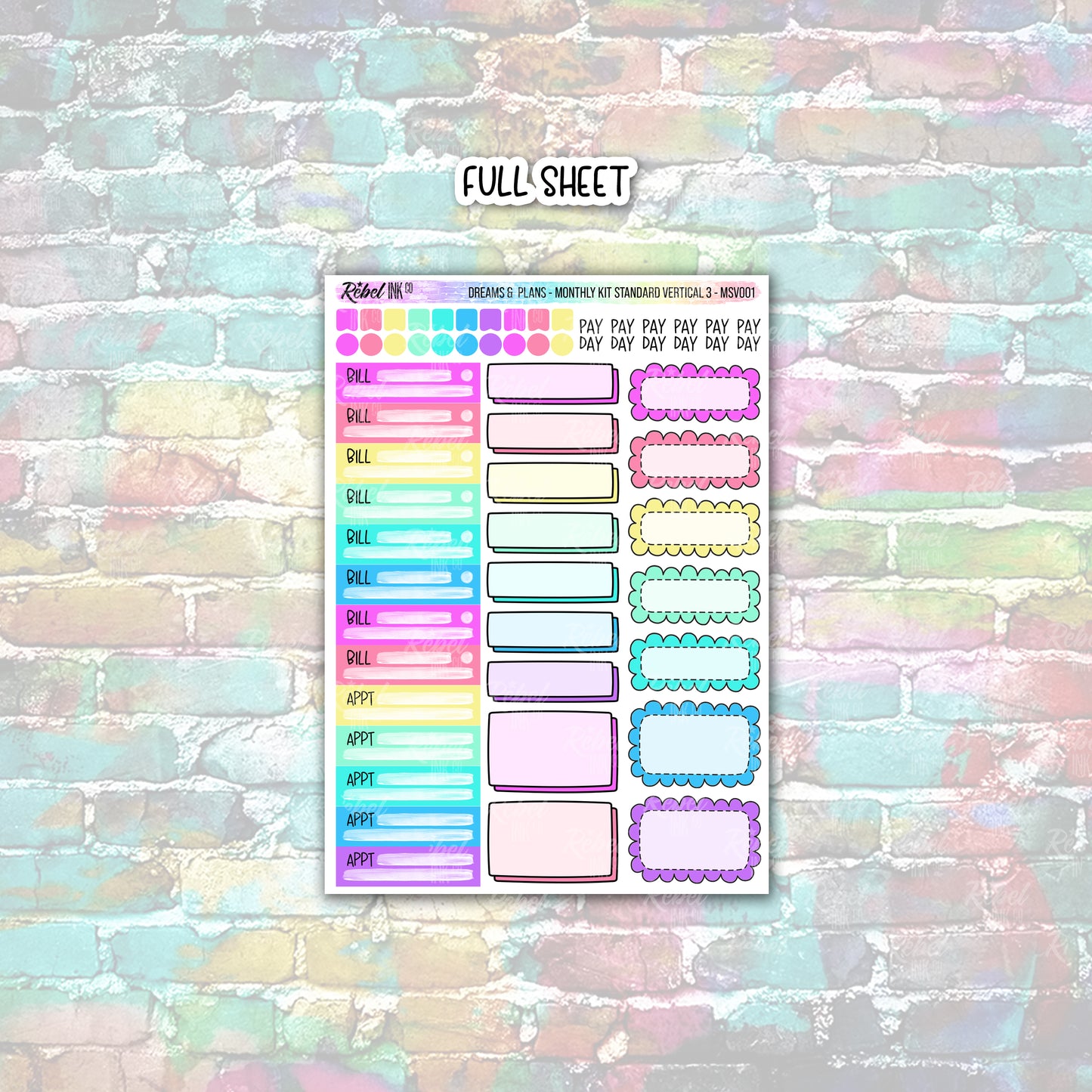 Dreams & Plans - Standard Vertical Monthly Kit